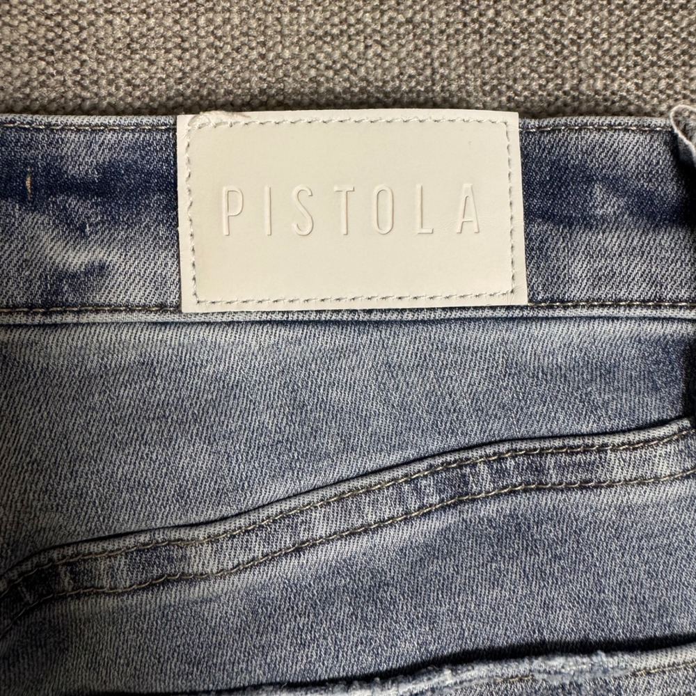 Pistola Womens 25 High Rise Skinny Jeans Button Fly Light Wash‎ Raw Hem - Picture 8 of 8